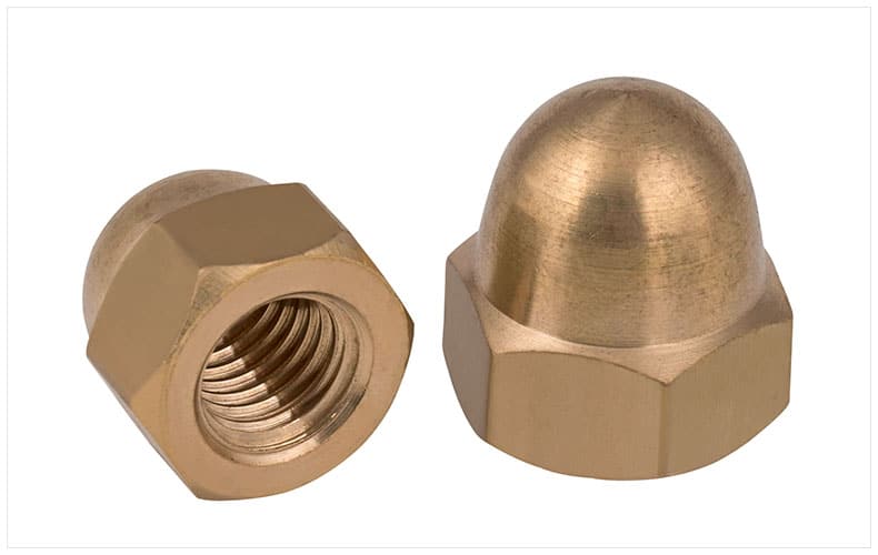 Finished brass cap nut