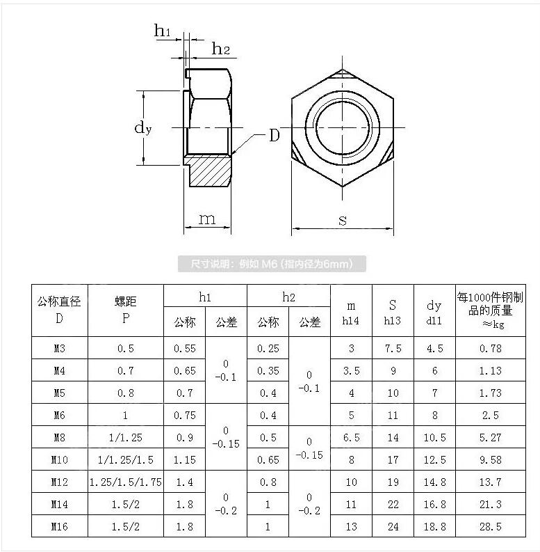 Square welding nut dimension and drawing