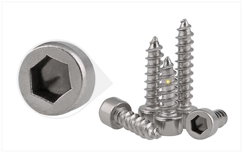 Finished SS Hex flange self tapping bolts screws