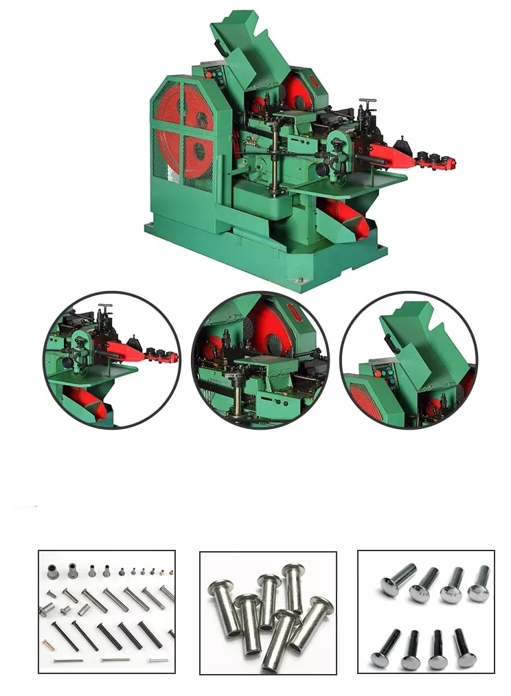 Semi-tubular rivets high speed making machine and semi hollow rivet sample