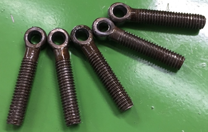 Eye bolt with hanger hole made by eye bolt automatic production machine