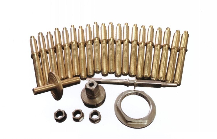 Parts turned by Automatic square hex shape head machining lathe