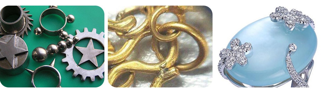 Samples of AMY-S laser precision welding machine for jewelry
