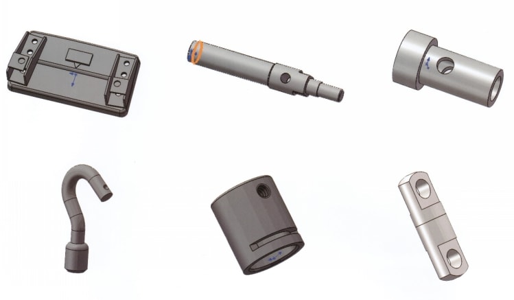 Samples of Non standard shaft parts automatic boring and thread tapping